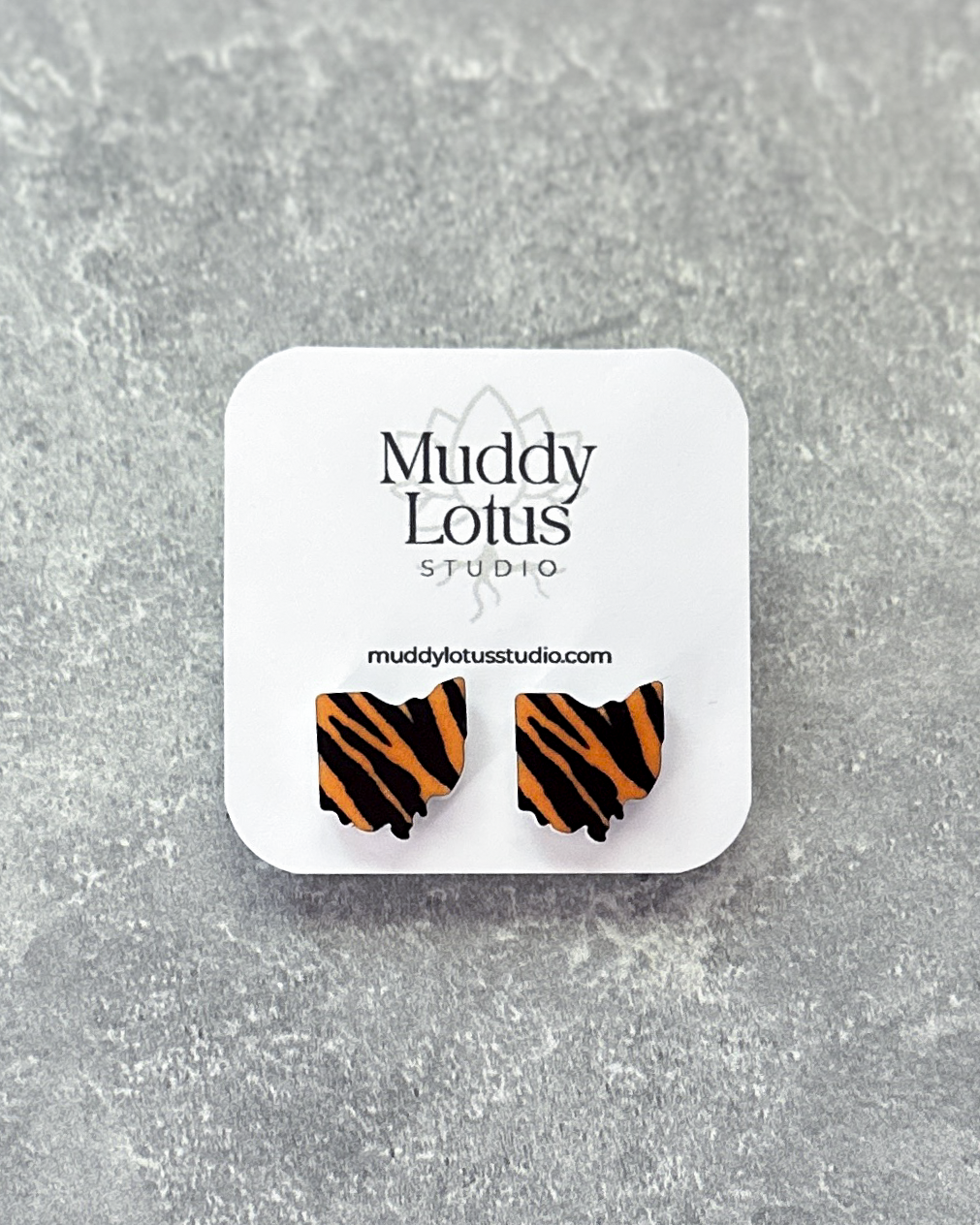 Tiger Stripe Ohio Stud Earrings